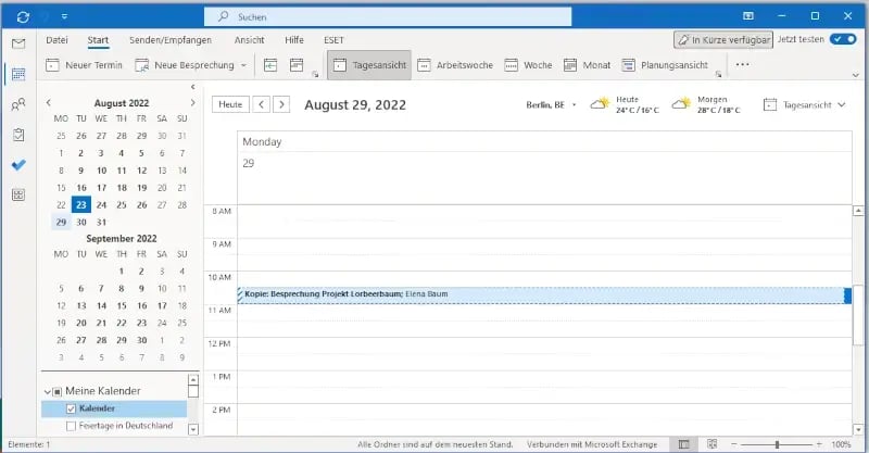 abgesagte Termine Outlook Kalender Originaltermin löschen