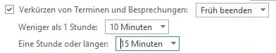 Zeitpuffer zwischen Terminen Outlook Kalender Minutenanzahl eingeben