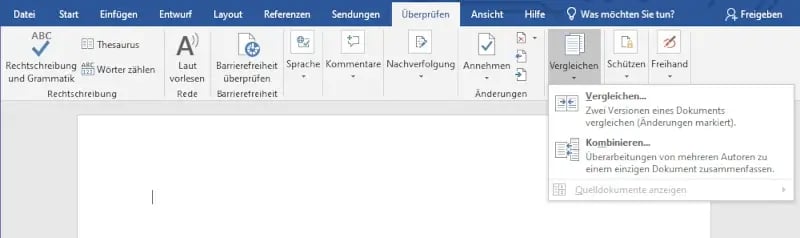 Word Dokumente vergleichen kombinieren