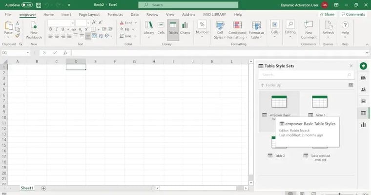 work smarter in excel with empower sheets table style