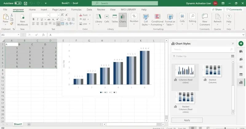 work smarter in excel with empower sheets add CD charts