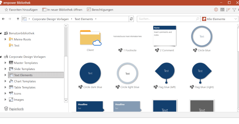 powerpoint zusammen bearbeiten Bibliothek Textvorlagen