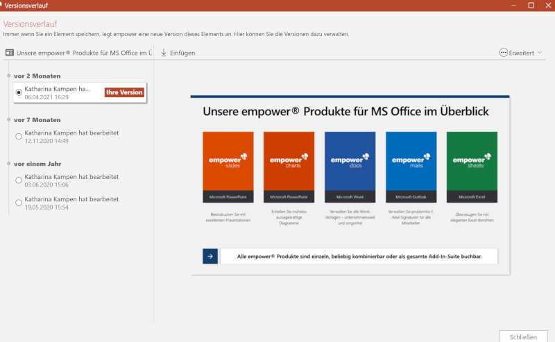 powerpoint zusammen bearbeiten Bearbeitungsverlauf
