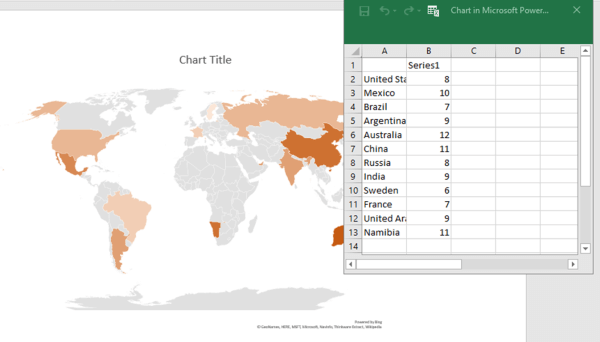 Creating a world map in PowerPoint