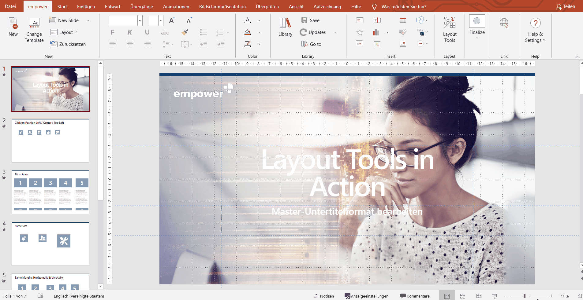 Create Powerpoint agenda empower content creation solution layout tools