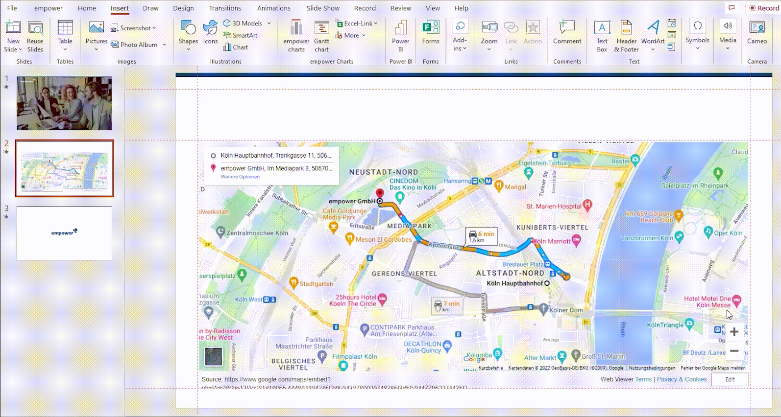 Insert Map Example How to insert an interactive map into PowerPoint