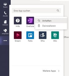 anheften Microsoft Teams Business Apps