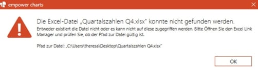 Fehlermeldung PowerPoint-Excel-Verknüpfungen automatisch aktualisieren