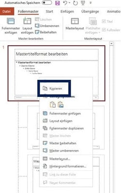PowerPoint Folienmaster anwenden und kopieren