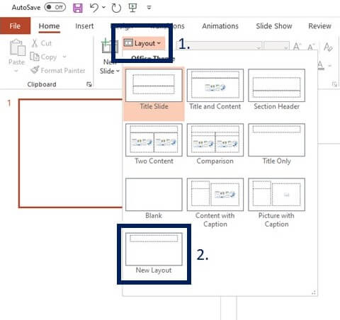 PowerPoint slide master layout