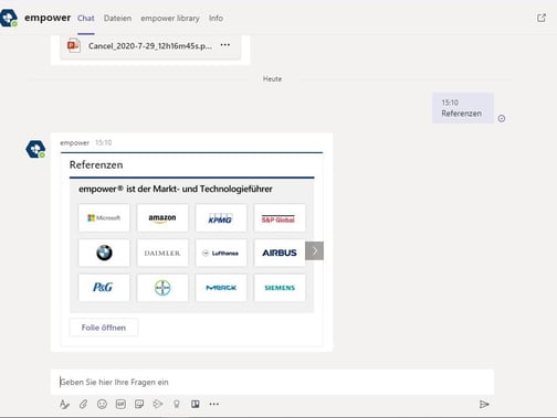 chat empower bot microsoft teams app einsteiger empower 