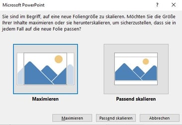 Skallierung PowerPoint-Format in 16:9 oder 16:10