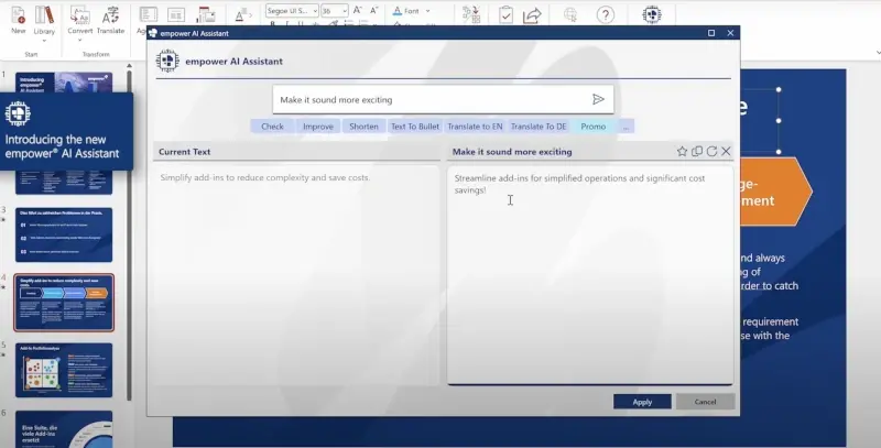 empower® AI Assistant in PowerPoint empower® AI Assistant in PowerPoint