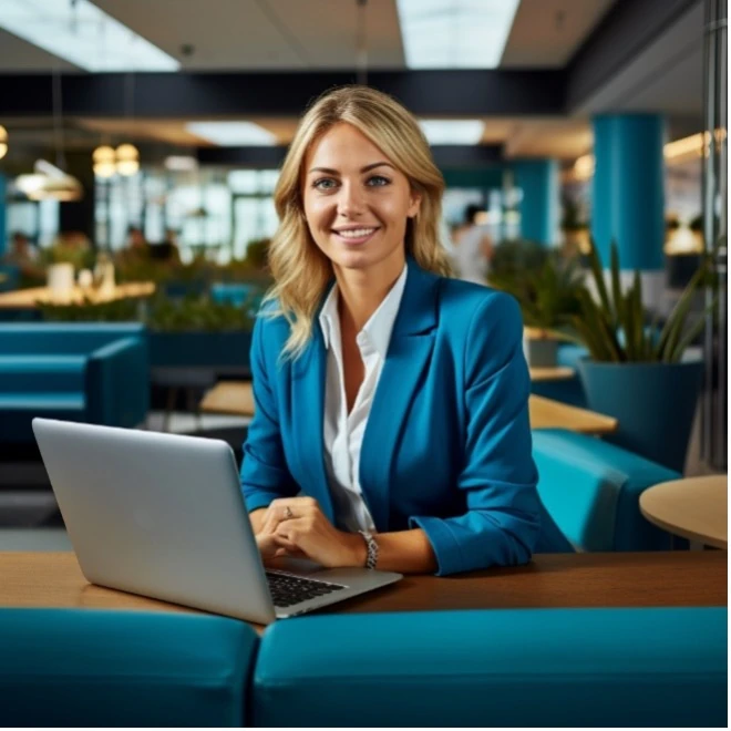 KI-generierte Frau im Büro Midjourney 4. Versuch KI-generierte Frau im Büro Midjourney 4. Versuch