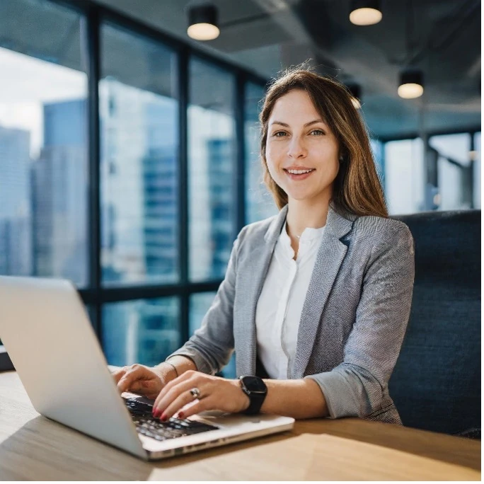 KI-generierte Frau im Büro Adobe Firefly KI-generierte Frau im Büro Adobe Firefly