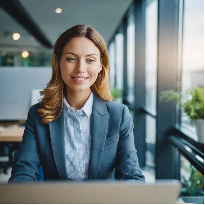 KI-generierte Frau im Büro Adobe Firefly 3. Versuch KI-generierte Frau im Büro Adobe Firefly 3. Versuch