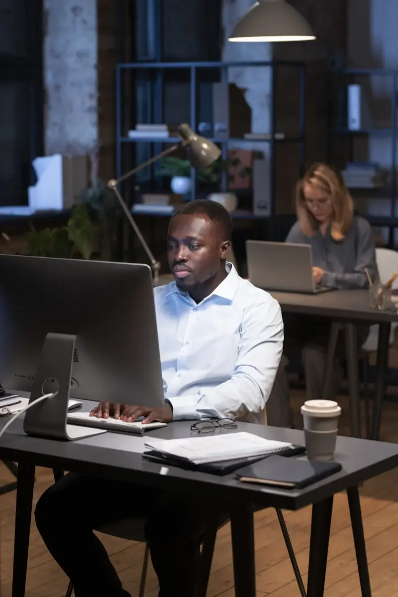 Man in front of PC Man in front of PC
