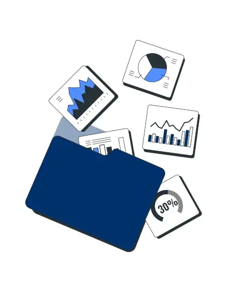 Marketingmaterialien in einem Ordner Marketingmaterialien in einem Ordner