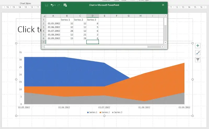 create area chart powerpoint without dedicated charting software