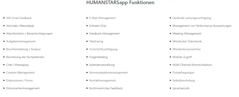 digitale Zusammenarbeit Collaboration Tool Humanstarsapp Funktionen und Eigenschaften