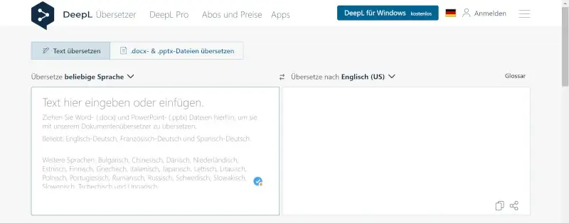 PowerPoint Präsentationen übersetzen mit DeepL Übersetzer