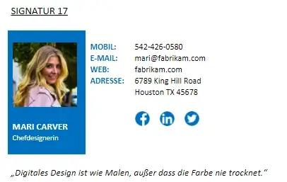 Beispiel Microsoft E-Mail-Signaturvorlagen