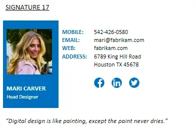 example of email signature template with quote
