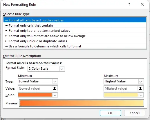 create new formatting rule in excel to alternate colors