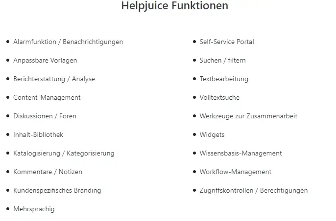 helpjuice funktionen Wissensdatenbank-Softwares