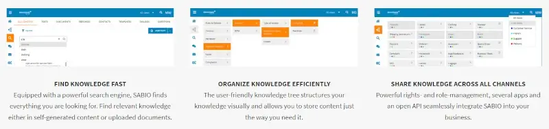 features sabio knowledge base software
