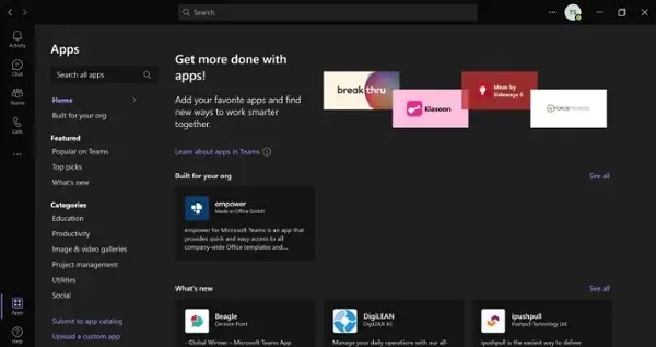 Microsoft Teams Guide app store