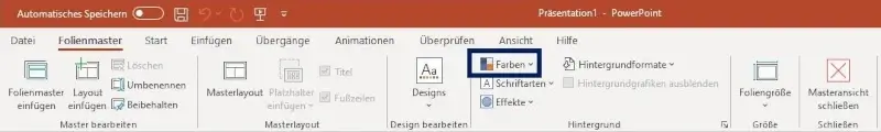 masterfolie powerpoint farbe auswählen