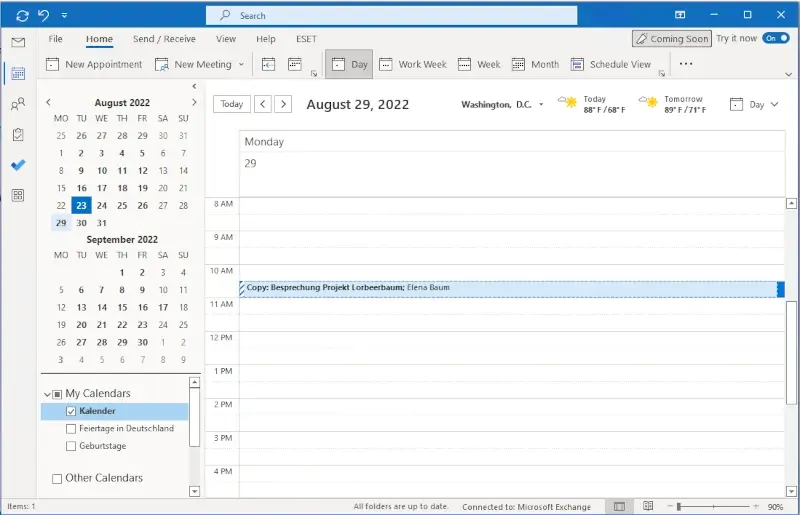 Outlook features declined meetings calendar delete original meeting