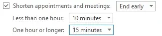Outlook features time buffer meetings add minutes