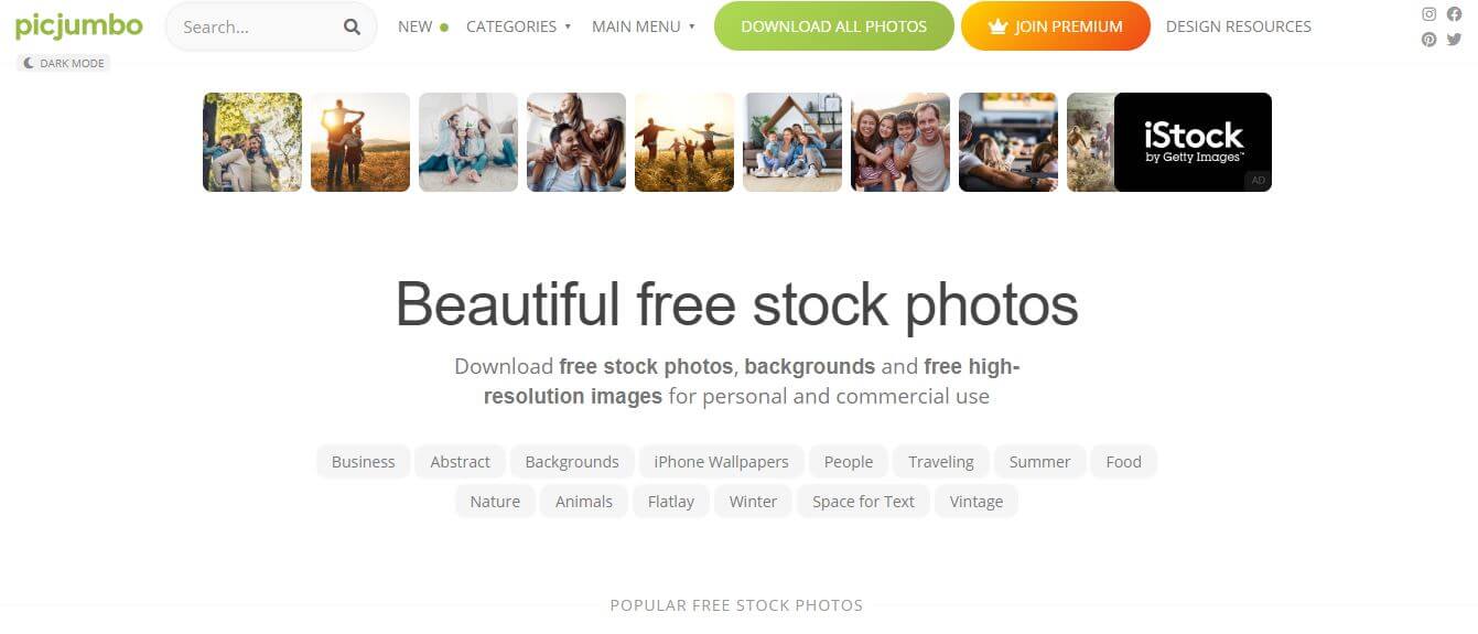 picjumbo free stock photo sources for PowerPoint presentations